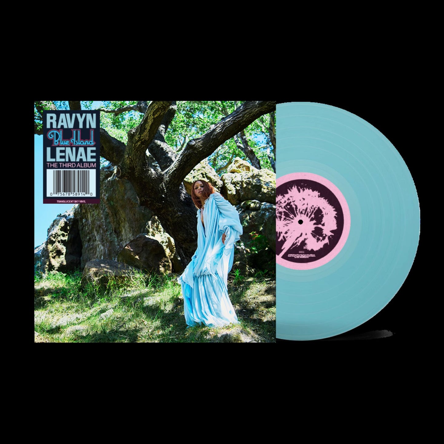 Album cover for Ravyn Lenae - Blue Island on translucent sky vinyl