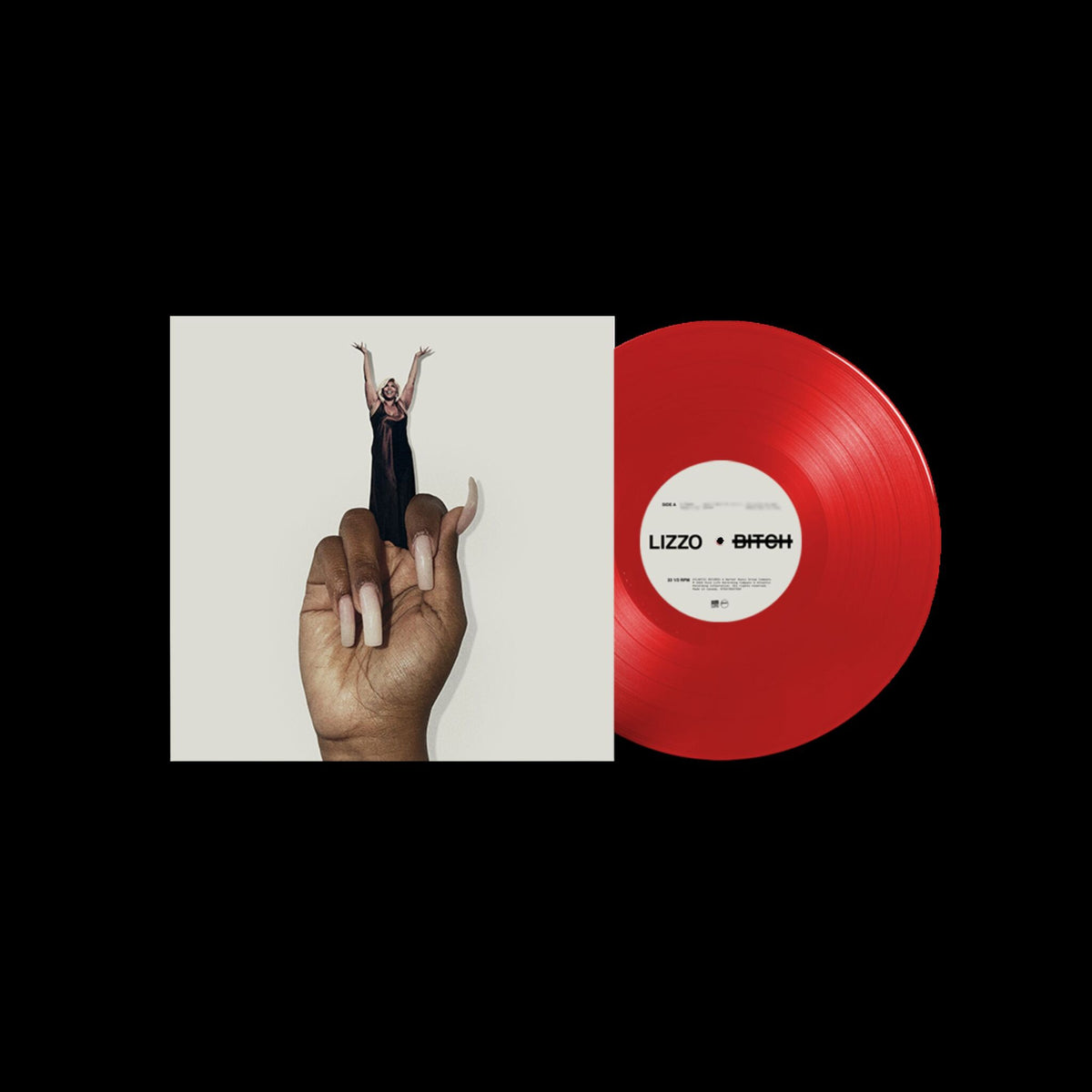 Album cover for Lizzo - BITCH on translucent red vinyl