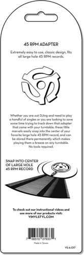 7 inch 45 RPM Vinyl Record Adapter - Snap In - 10 Pk (Orange/White)