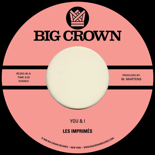 Album cover for Les Imprimés - You & I B/W Miss The Days on 7"