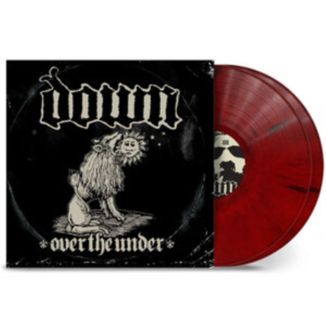 Album cover for Down - Over The Under on red black marbled vinyl remastered 2lp