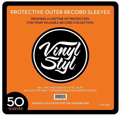 VS-P-014 12 Inch Vinyl Record Outer Sleeve Polyethylene - 50 Count (Clear)