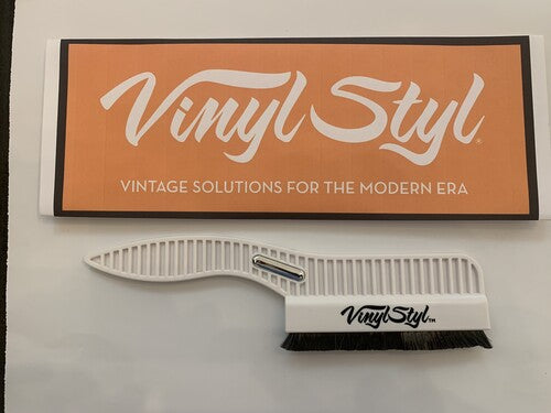 Premium Conductive Anti-Static Record Cleaning Brush (White)