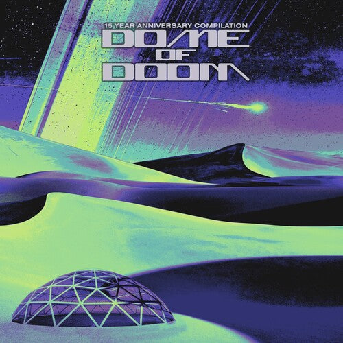 Album cover for Various Artists - Dome of Doom Records: 15 Year Anniversary Compilation [2LP Clear Purple/Sea-Foam Green Viny