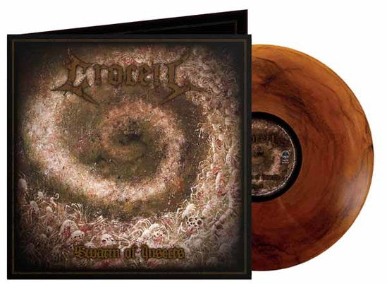Album cover for Crocell - Swarm Of Insects on orange/black marble vinyl lp