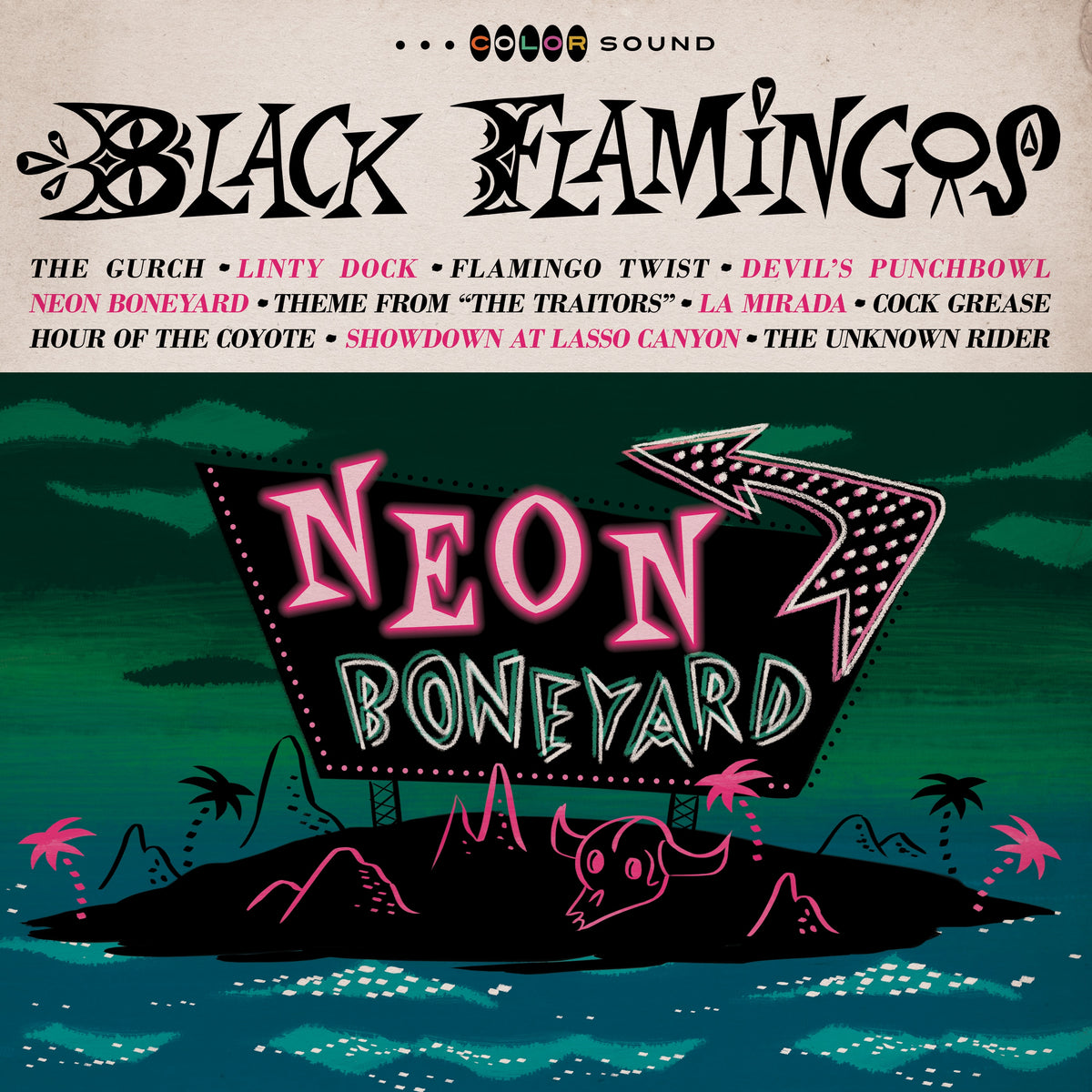 Black Flamingos - Neon Boneyard vinyl product image