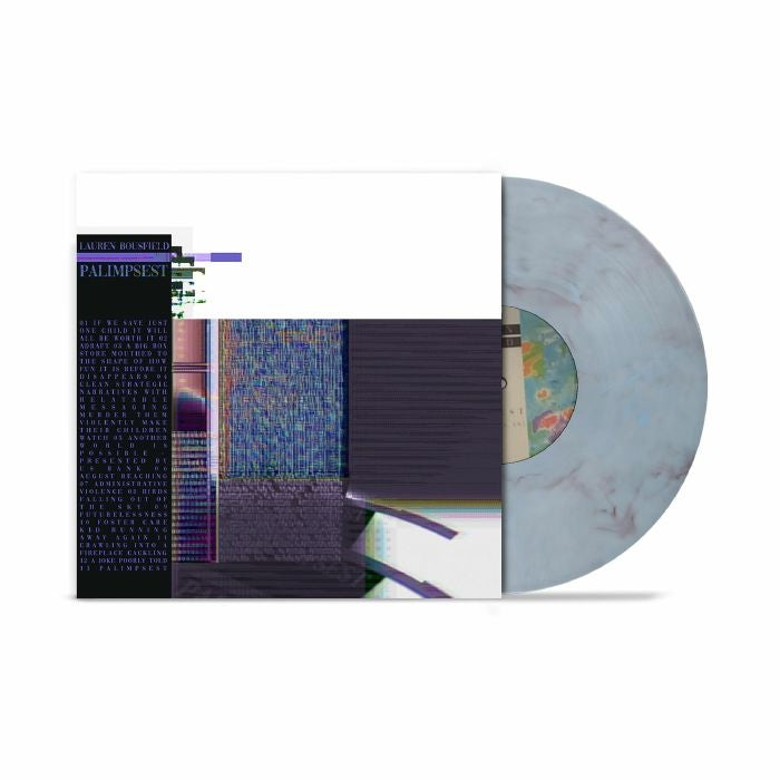 Album cover for Lauren Bousfield - Palimpsest on translucent blue & grey vinyl lp
