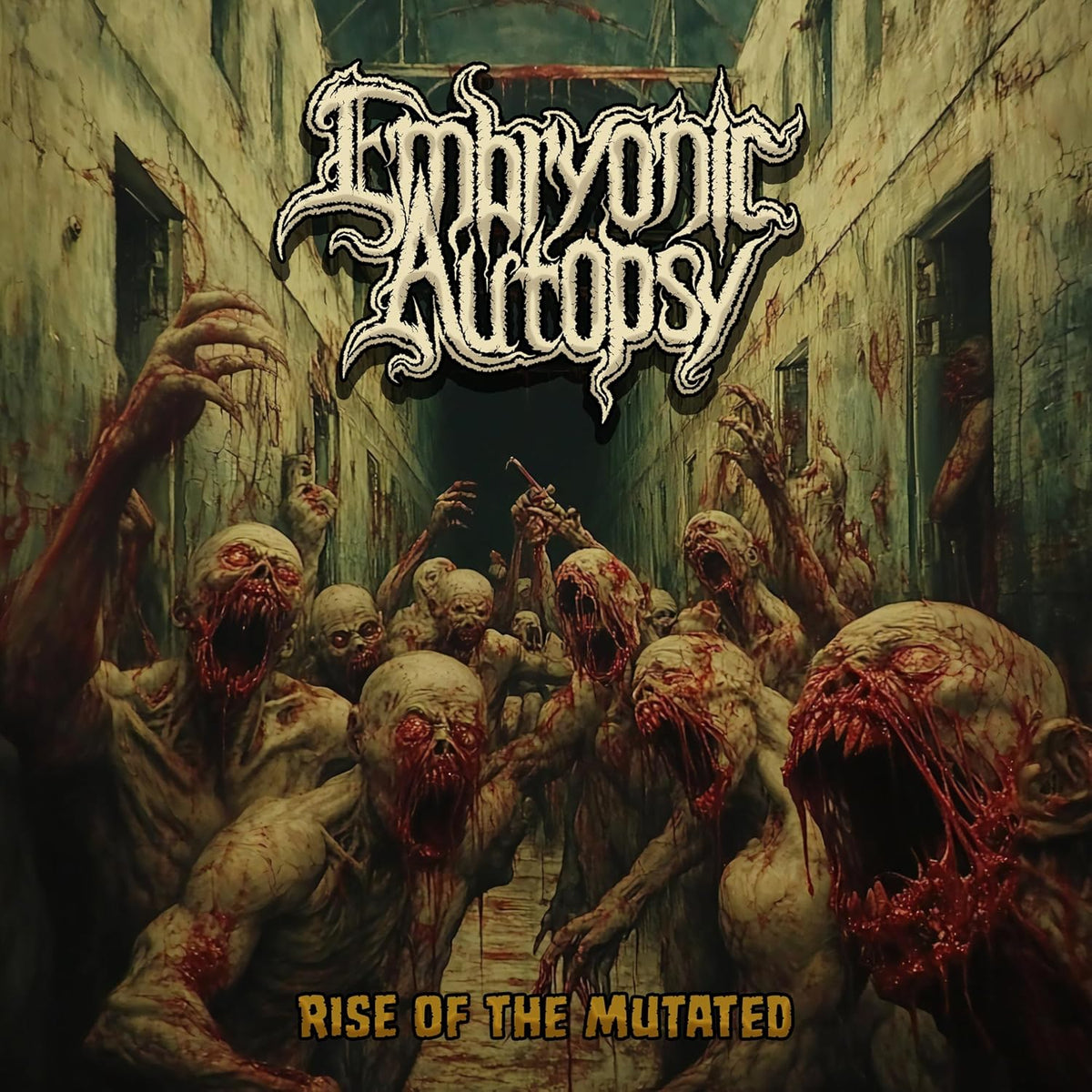 Album cover for Embryonic Autopsy - Rise Of The Mutated on red vinyl lp