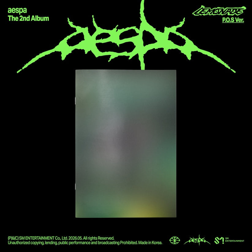 Album cover for Aespa - The 2Nd Album ‘Lemonade’ (P.O.S. Version) on cd 44 page postcard sticker photocard