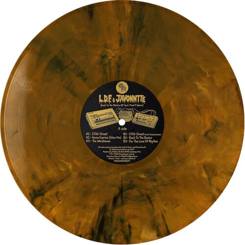 Album cover for L.d.f. & Javonntte - Back To The Basics on 12" brown marbled vinyl