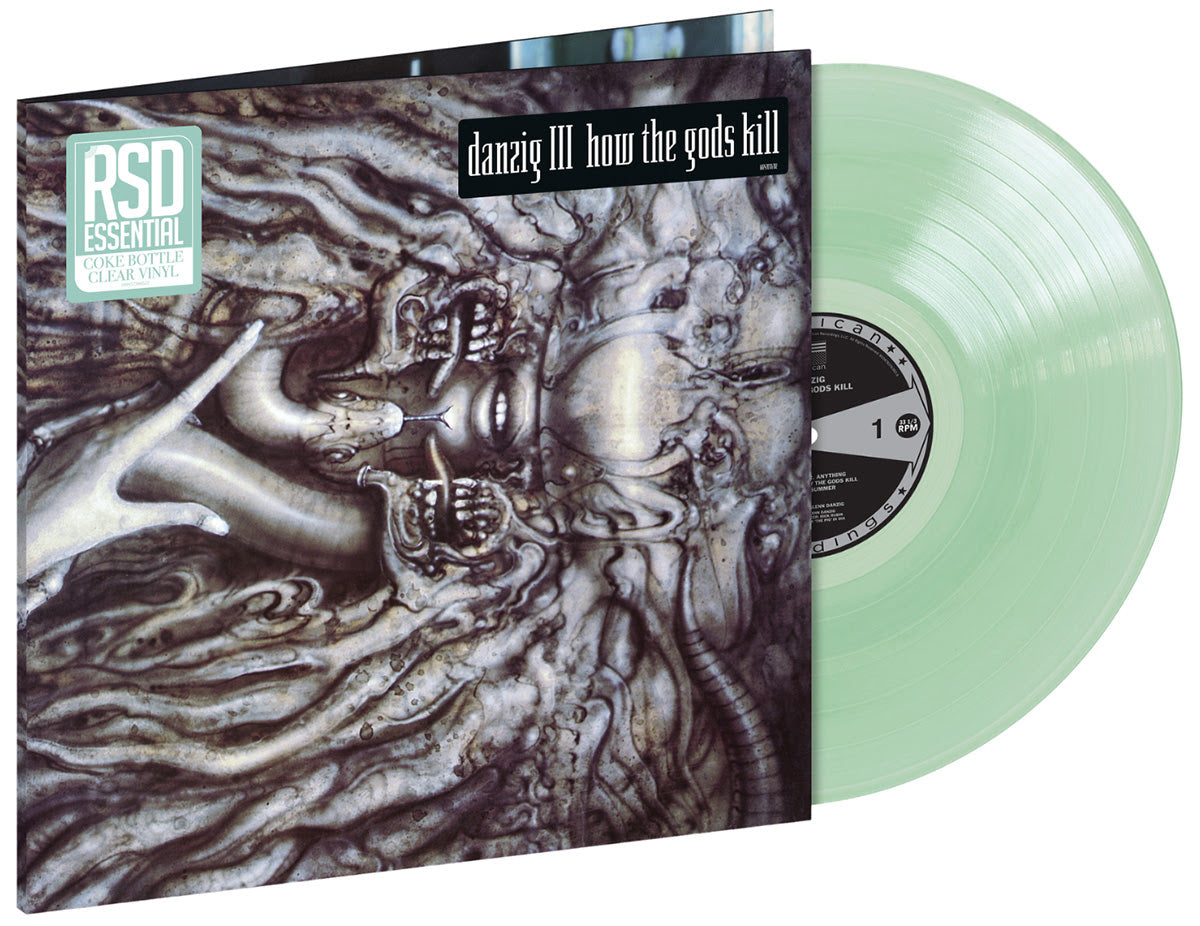 Album cover for Danzig - III: How The Gods Kill on coke bottle clear vinyl