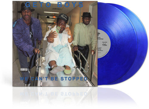 Album cover for Geto Boys - We Can’t Be Stopped on metallic blue vinyl restored artwork upgraded audio 2lp