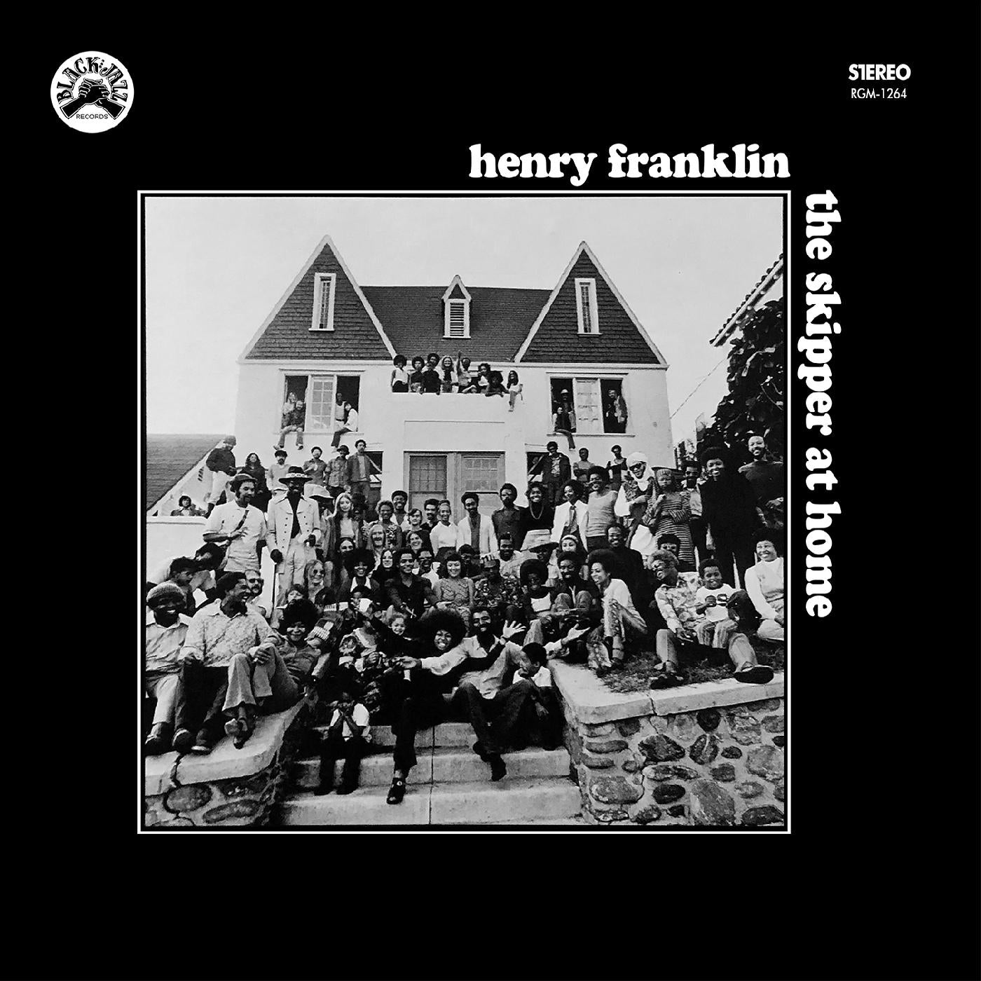 Album cover for Henry Franklin - The Skipper at Home - Remastered on blue with black swirl vinyl