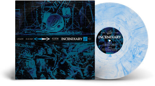 Album cover for Incendiary - Product Of New York on clear with cyan marble vinyl lp