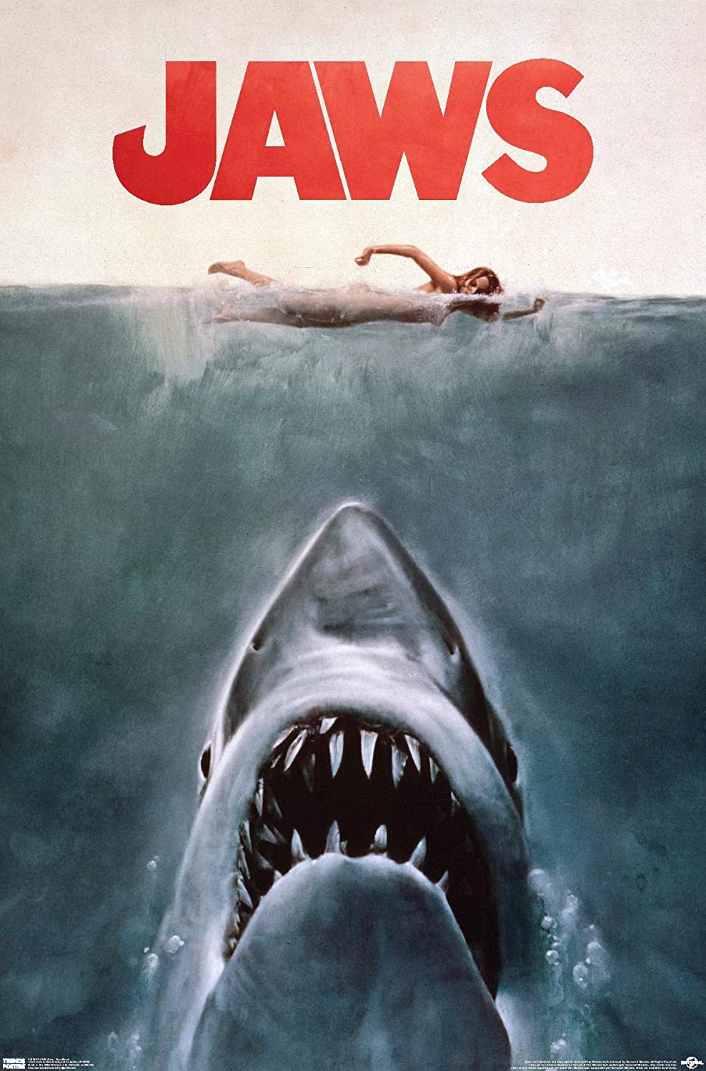 Jaws movie poster, 24 x 36 inches