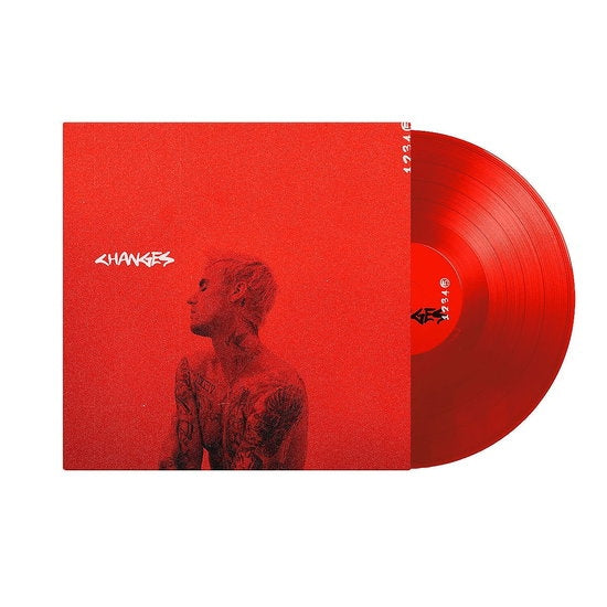 Album cover for Justin Bieber - Changes on red vinyl