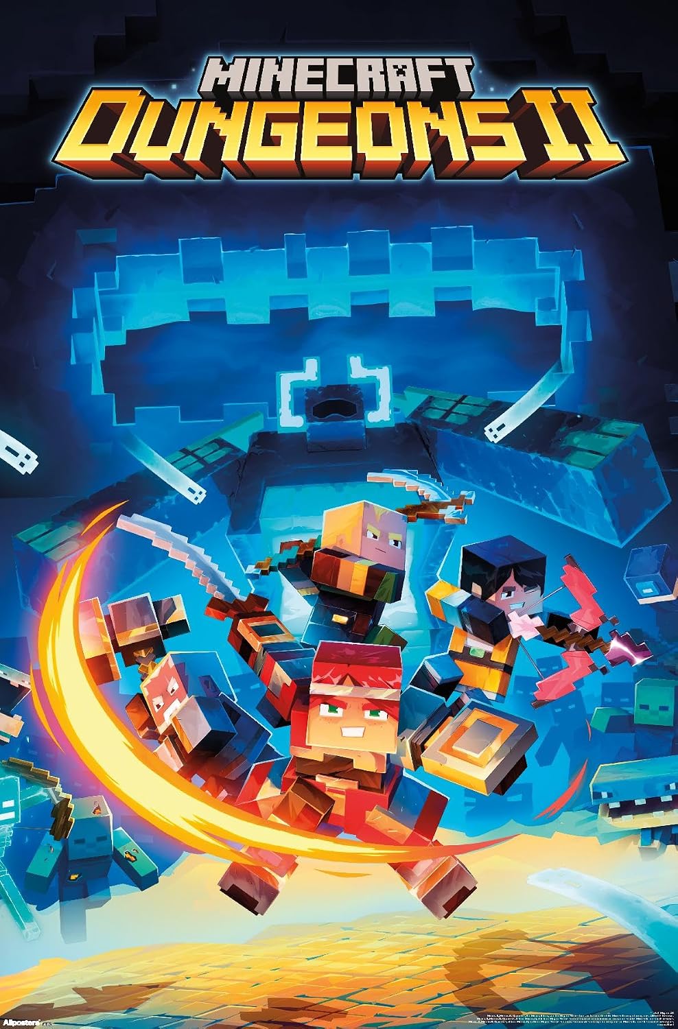 Minecraft Dungeons II video game poster, 22.4 x 34 inches