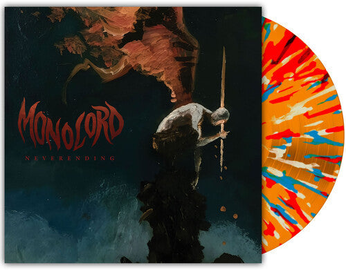 Album cover for Monolord - Neverending on orange splatter vinyl lp