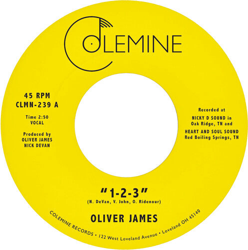 Album cover for Oliver James - 1-2-3 / Nothing Is Forever on 7"