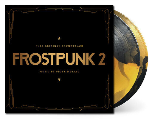 Album cover for Piotr Musial - Frostpunk 2 (Soundtrack) on gold & black colored vinyl 2lp