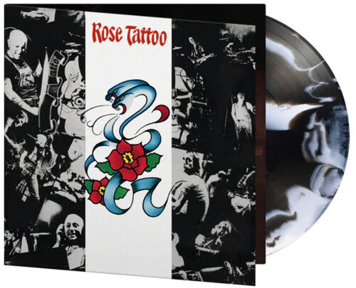 Album cover for Rose Tattoo - Rose Tattoo on white & black swirled 140 gram vinyl numbered to 1500 import lp