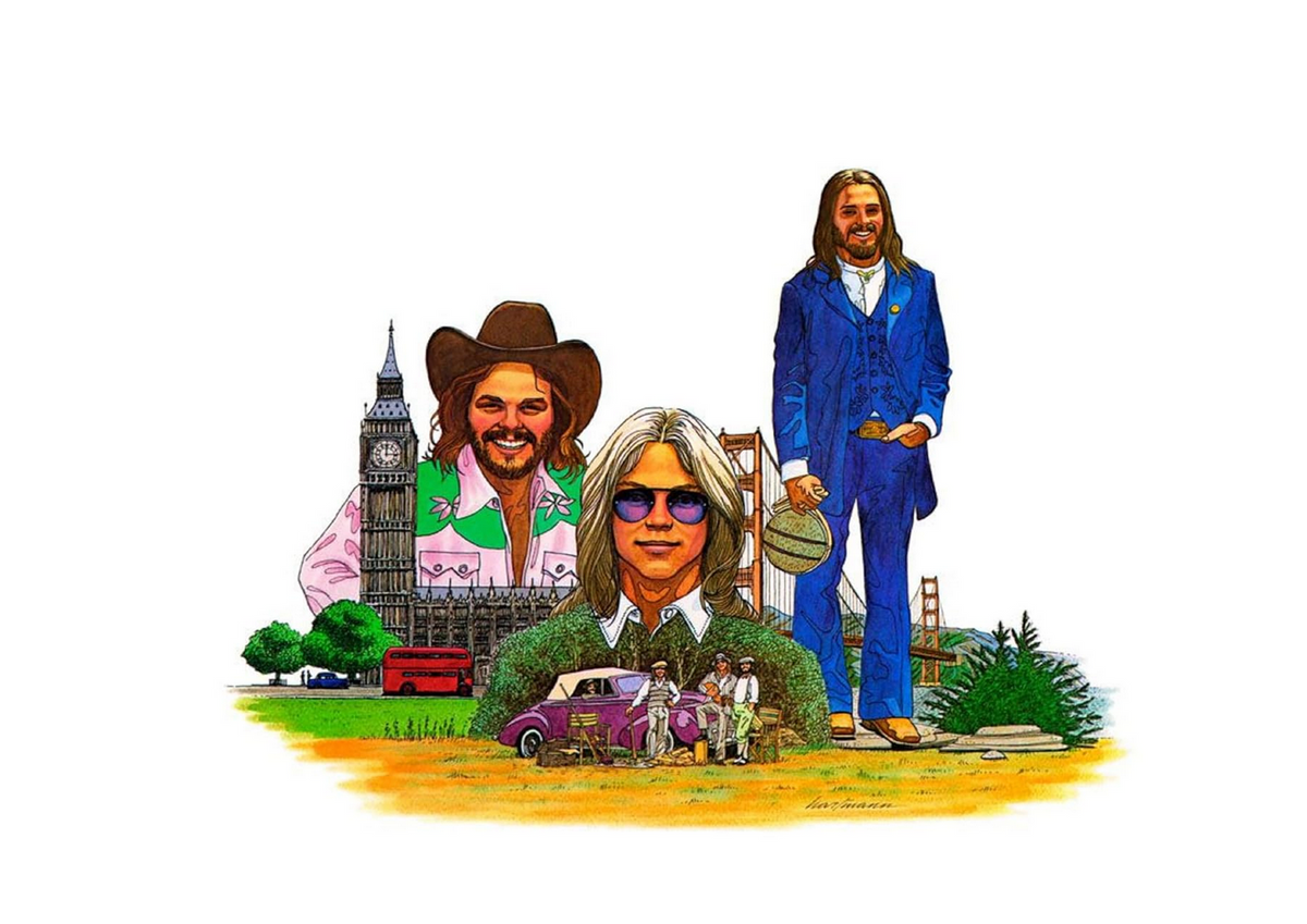 Album cover for America - History: America's Greatest Hits on pacific ocean blue vinyl 50th anniversary edition lp