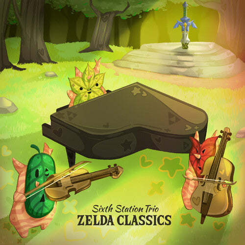 Album cover for Sixth Station Trio - Zelda Classics on hand poured spruce green vinyl lp