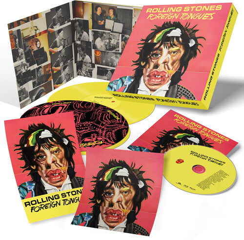 Album cover for The Rolling Stones - Foreign Tongues on 2lp+bluray yellow 180 gram vinyl foldout art print slip-mat blu-ray
