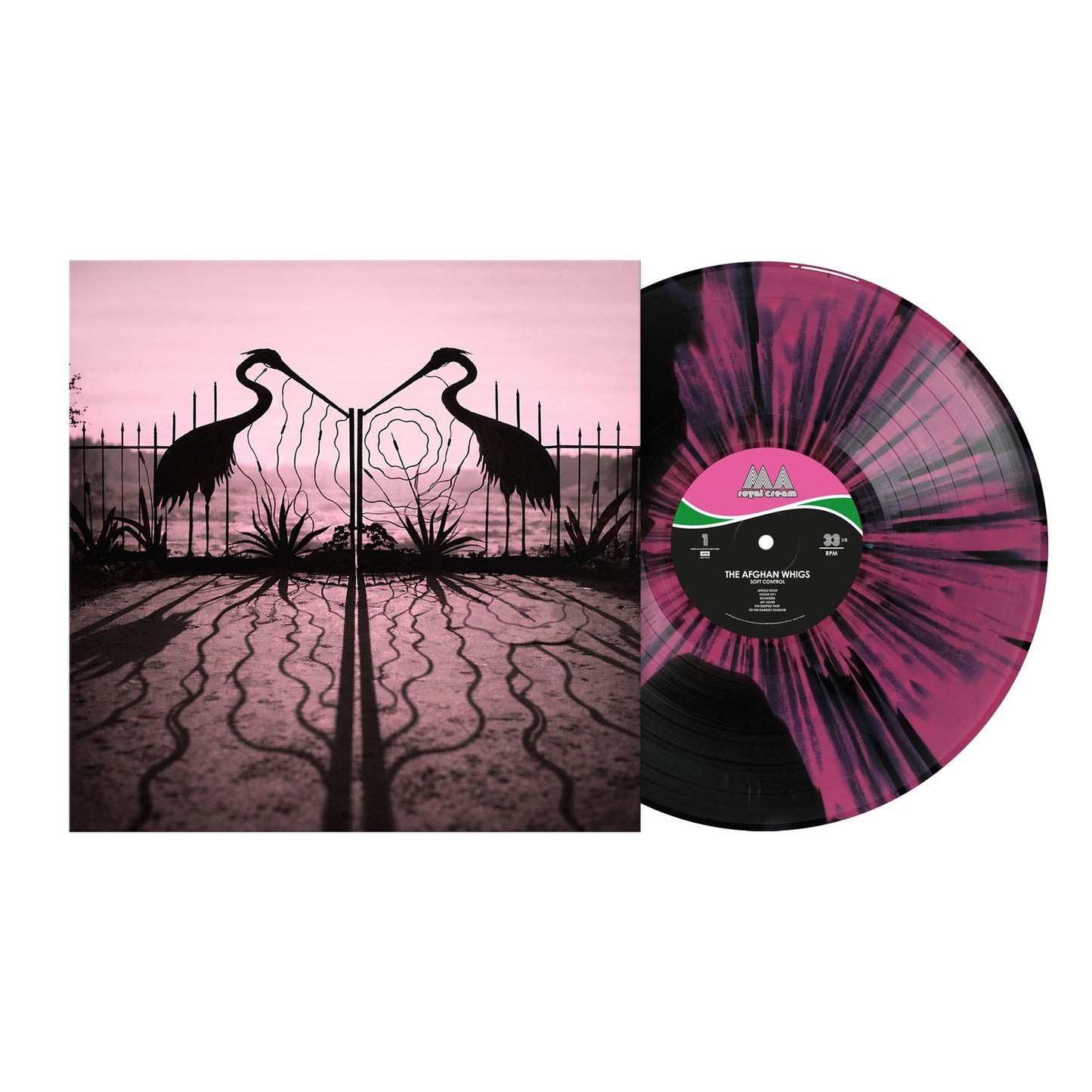 Album cover for The Afghan Whigs - Soft Control on pink/black smush splatter vinyl lp