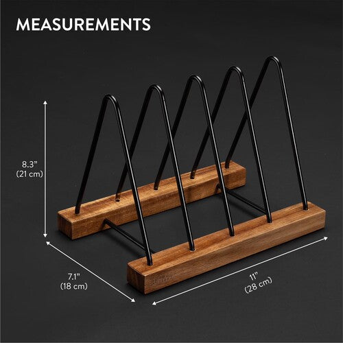 Big Fudge acacia wood vinyl record storage rack - view 2