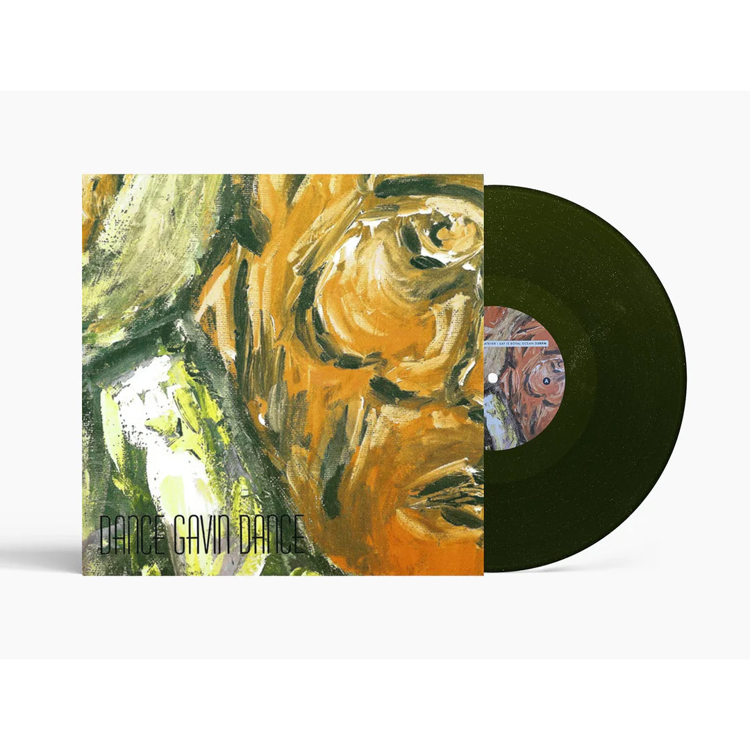 Album cover for Dance Gavin Dance - Whatever I Say Is Royal Ocean on 12" forest green glitter vinyl 20th anniversary