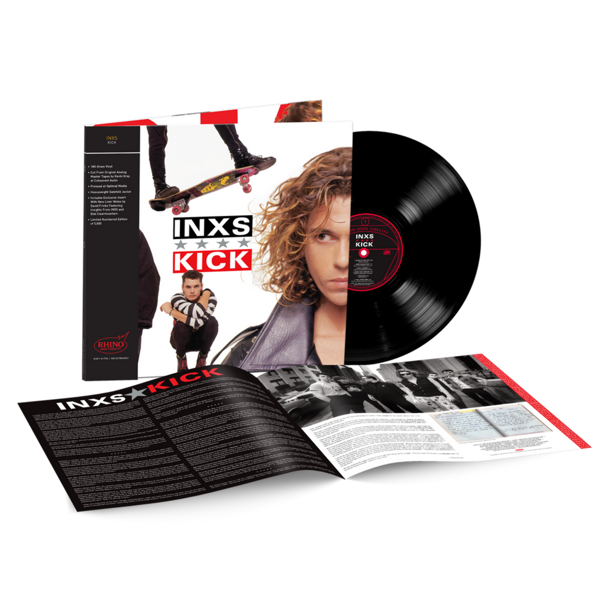 Album cover for INXS - Kick on rhino high fidelity 180 gram analog audiophile vinyl