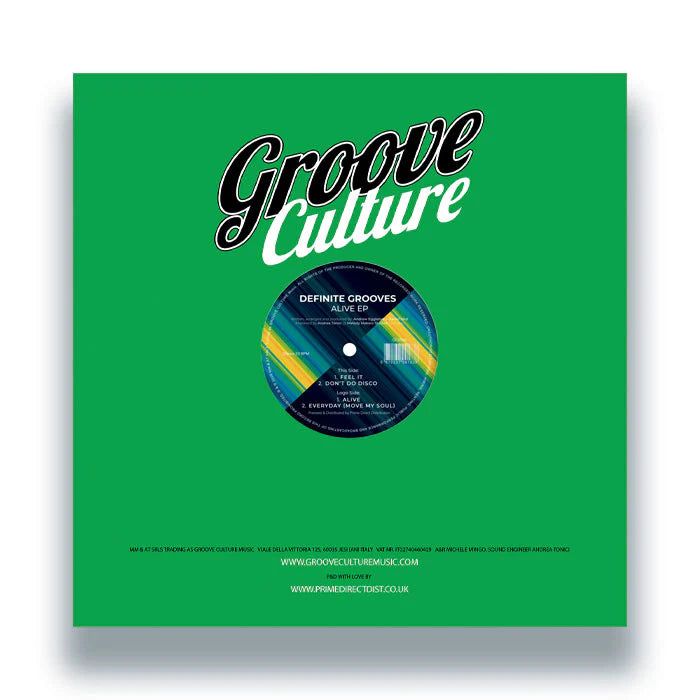 Album cover for Definite Grooves - Alive on 12"