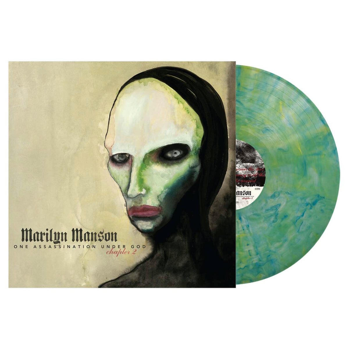 Album cover for Marilyn Manson - One Assassination Under God - Chapter 2 on green blue marble vinyl