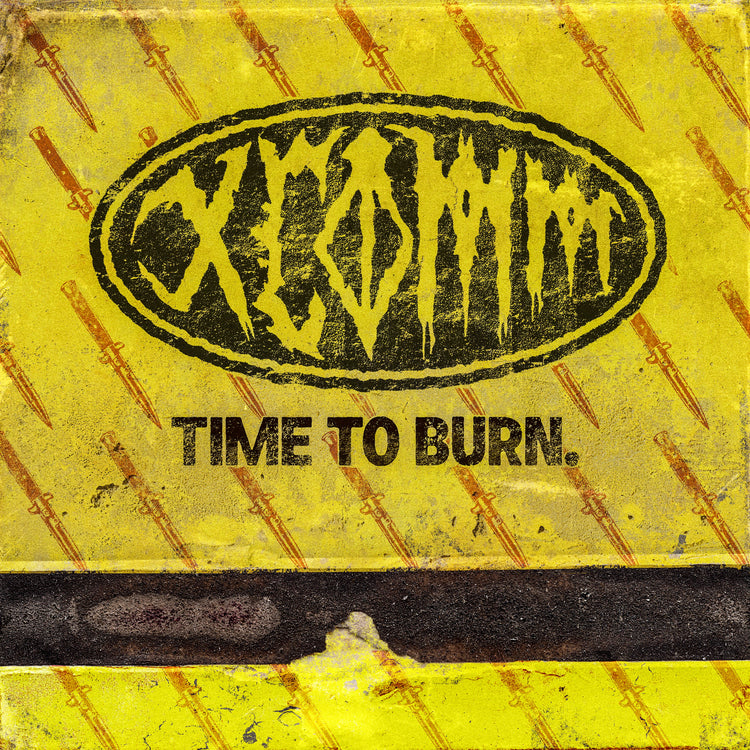 Album cover for XCOMM - Time To Burn on white vinyl lp