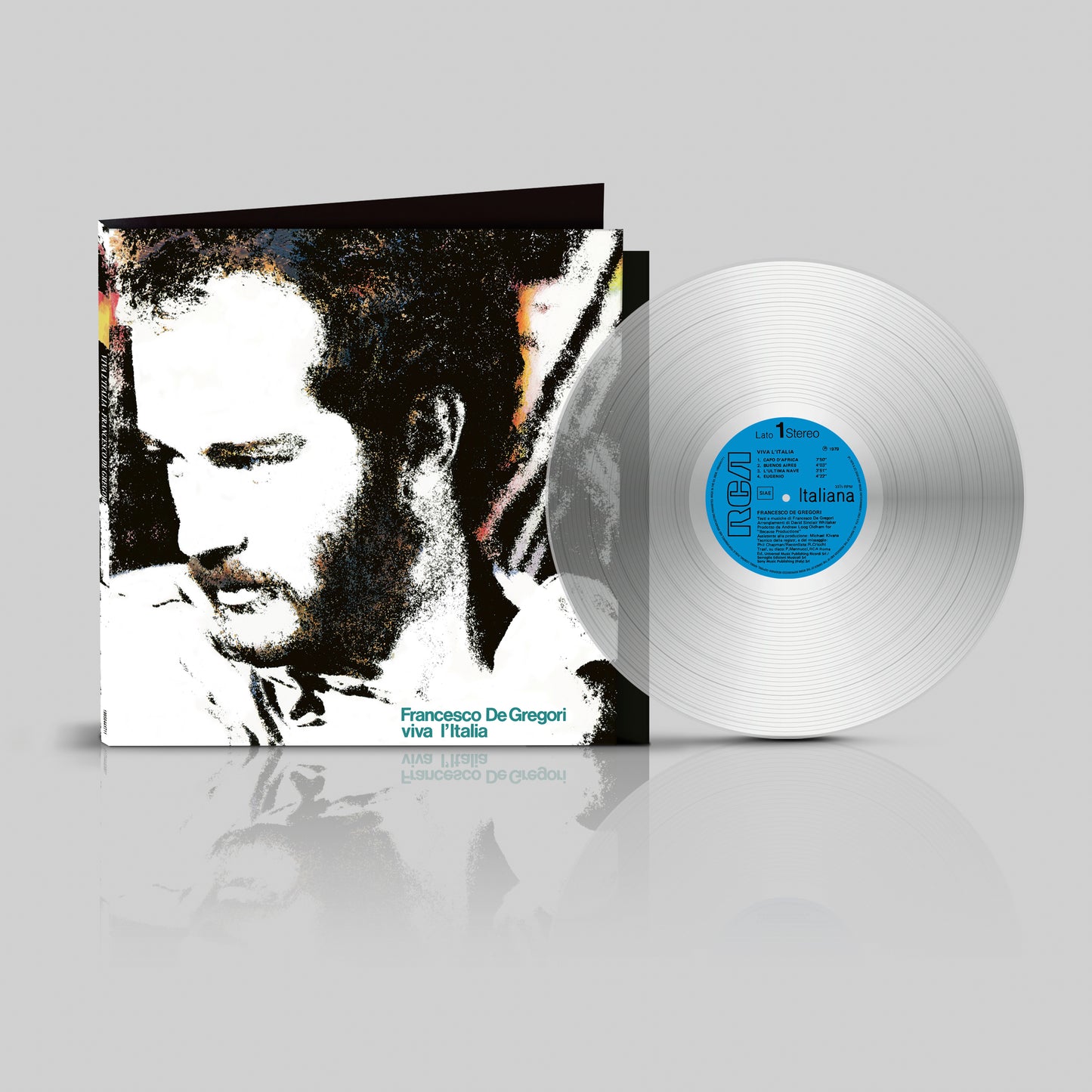 Francesco De Gregori - Viva l'Italia 180 gram clear vinyl album cover