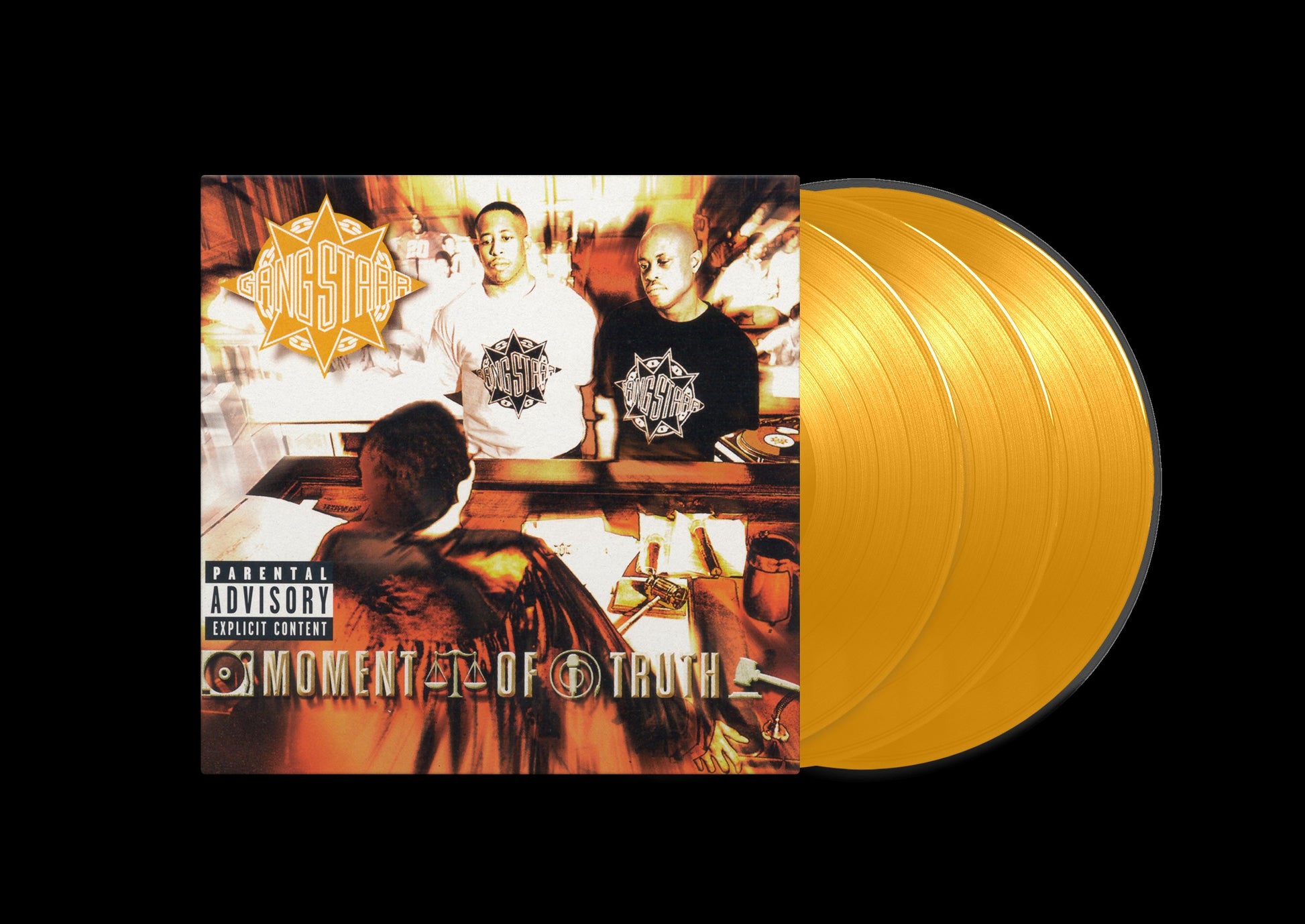 Gang Starr - Moment Of Truth translucent orange 3LP vinyl album cover