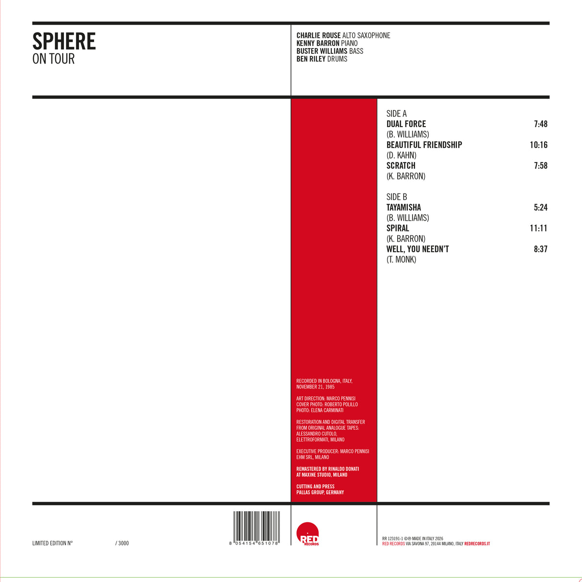 Sphere - Sphere On Tour back cover
