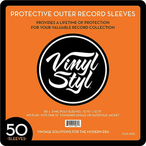 Vinyl Styl® — 12" Outer Record Sleeves - Open Top - 50 Count (Clear), product image 1