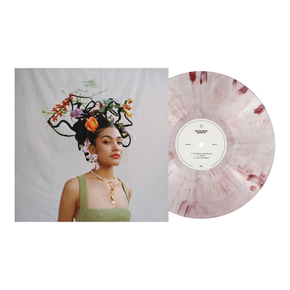 Olivia Dean Growth Pink Marble vinyl detail