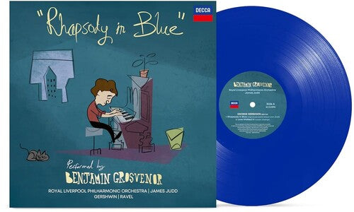 Benjamin Grosvenor - Rhapsody In Blue 100th anniversary blue vinyl album cover