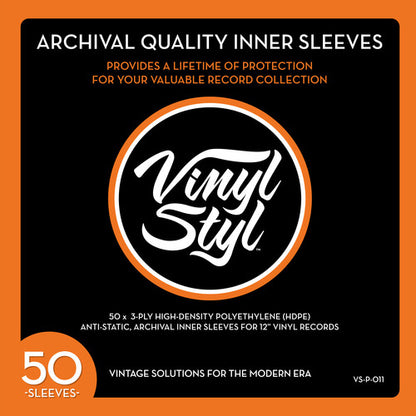 12" Archival Inner Record Sleeves - Anti Static HDPE - 50 Count
