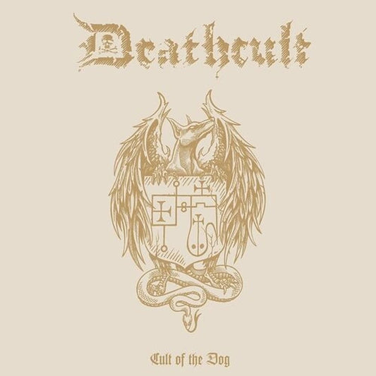 Album cover for Deathcult - Cult Of The Dog on lp bone colored vinyl gold hot foil print 12 page lp sized edition of 300