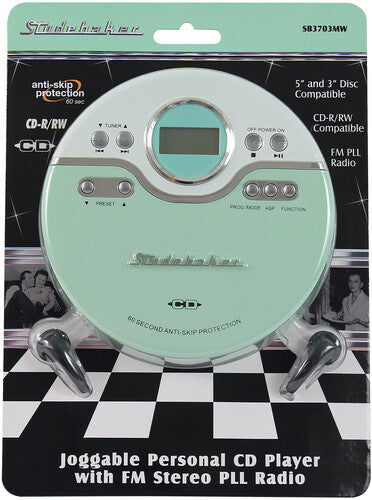 SB3703MW Joggable Personal CD Player (Mint Green/White)