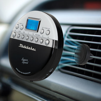 SB3705BW Personal CD Player FM Radio Anti-skip and FM Transmitter (Black/White)