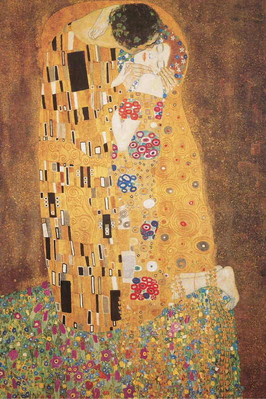 Gustav Klimt The Kiss fine art poster, 24 x 36 inches