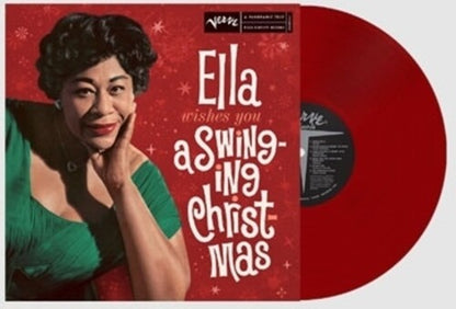 Ella Fitzgerald — Ella Wishes You a Swinging Christmas [Red LP]; artwork and packaging