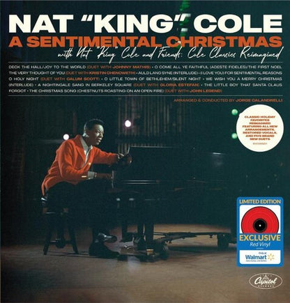 Nat King Cole - A Sentimental Christmas with Nat King Cole and Friends [Translucent Red Vinyl] — artwork