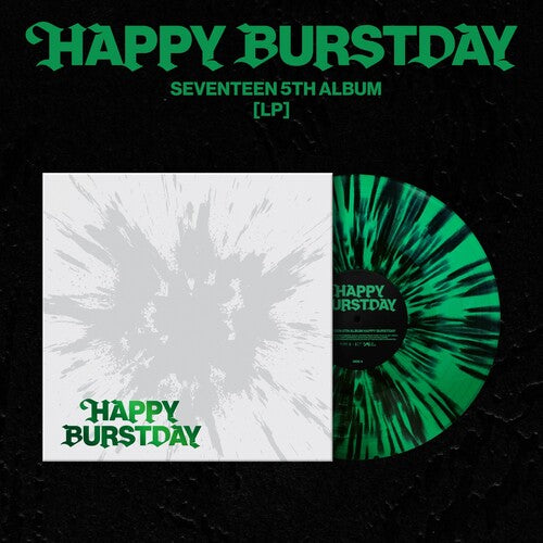 Seventeen 5th Album 'Happy Burstday' [LP] (Black Splatter On Evergreen Vinyl Booklet Lyrics Poster Photocard Postcard Sticker)