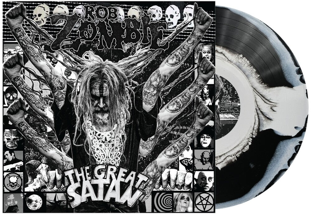 Rob Zombie — The Great Satan [Black/White Swirl LP] — record and packaging